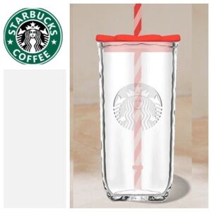 NWT Starbucks 2026 Valentines Recycled Glass Cold Cup 16 ounces